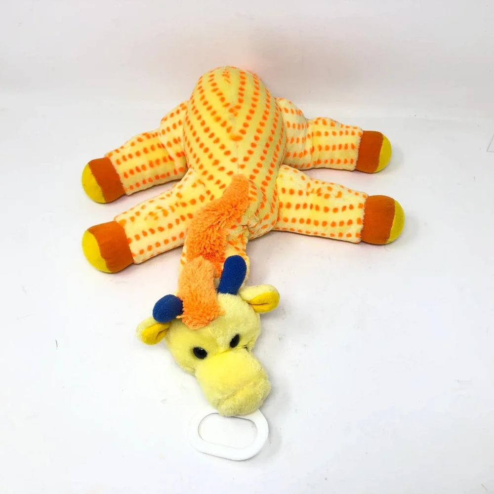 Dakin Giraffe Plush‎ Musical Crib Pull Plays Lullaby Yellow Orange Spots VTG